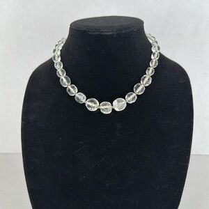 Antique 1930s Clear Glass Beaded Necklace Lot A21